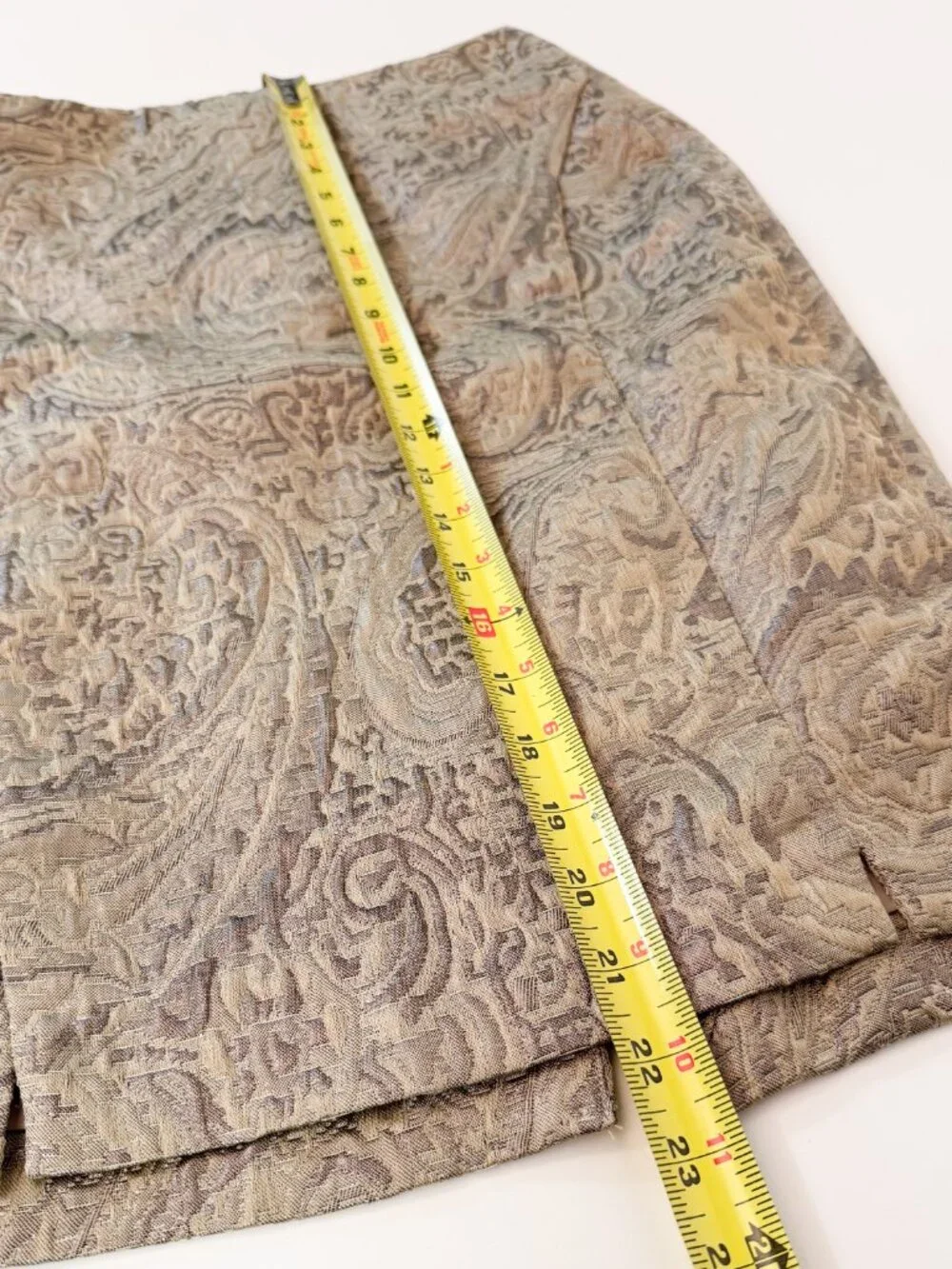 NWT Gold Metallic Paisley Brocade High Waist Pencil Skirt Sz 2 Regency Cocktail